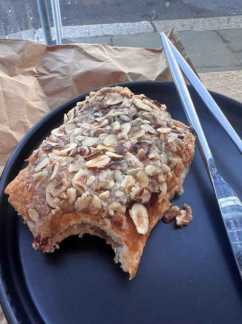 Their hazelnut pain o chocolate   at Chuckys Baristro in England