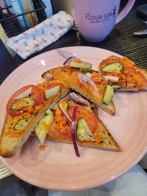 Hummus Toast at The Flour Girl Cafe in Connecticut