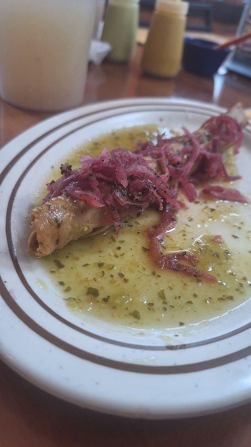 Flauta de Cochinita Pibil veggie 🌱❤️ at Flautlán Cholula in Puebla