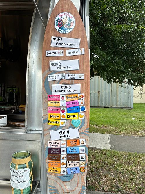 Menu   at real fruit creamery  in Mobile