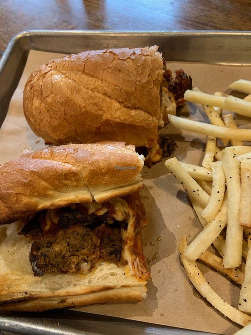 Beyond meatballs hoagie with daiya cheese. at Rotolo's Craft & Crust in Ruston