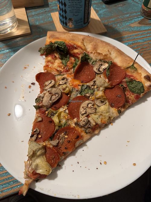 Galaga plus spinach, mushrooms, and artichokes  at Fast Times in Portland