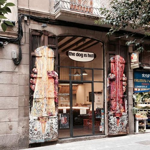 outside at The Dog is Hot in Barcelona