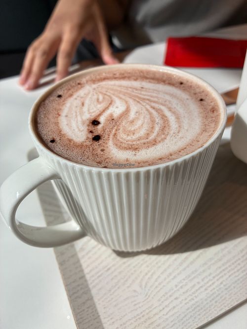 Oat milk hot cocoa at Jing Si Books & Cafe Plantarium Branch 靜思書軒植境店 in Taipei City