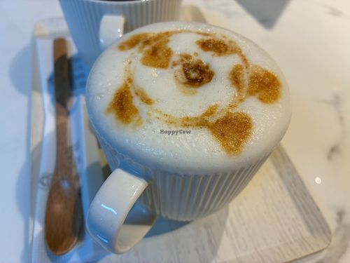 Soy latte at Jing Si Books & Cafe Plantarium Branch 靜思書軒植境店 in Taipei City