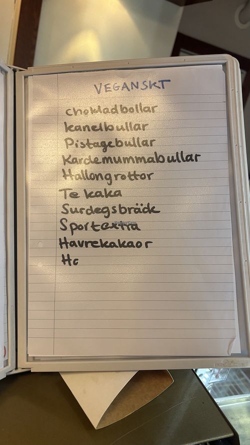 List of vegan options  at Focus Konditori in Dalarnas Län