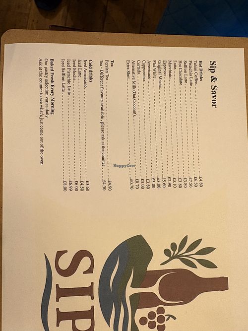 Vegan drinks  at Sip in England