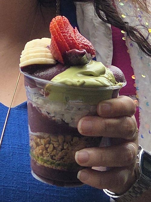 Acai with pistachio cream added at Oakberry Acai Rose Bay in Rose Bay