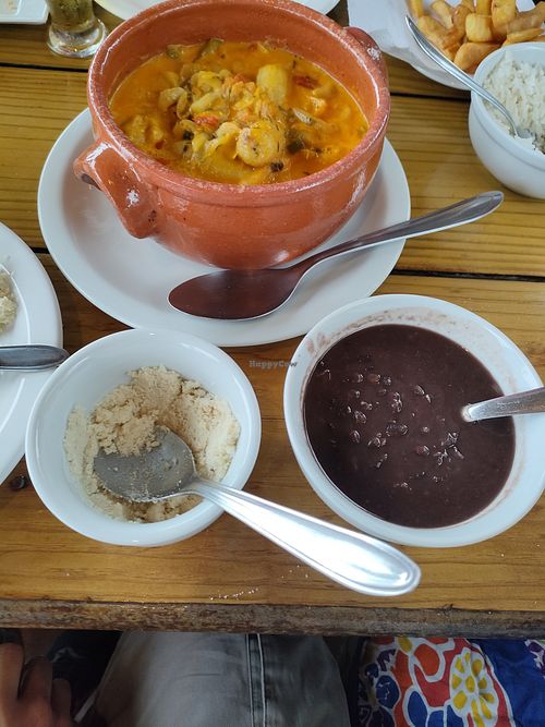 Vegan moqueca, faroffa, feijao at Restaurante do Índio Costa da Lagoa in Santa Catarina