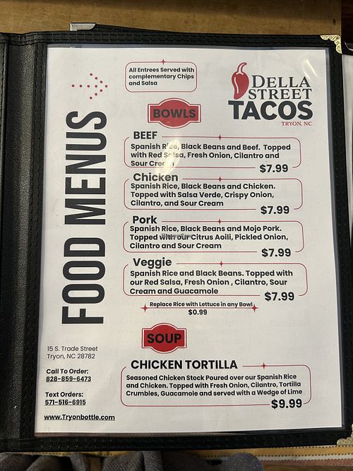 Bowls   at Della Street Tacos in Tryon