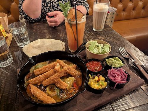 Vegan fajitas at Hickory's Smokehouse Sheffield in England
