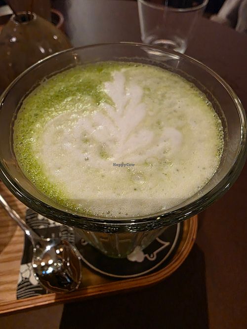 Oat matcha latte at Der schöne Ernst in Wien