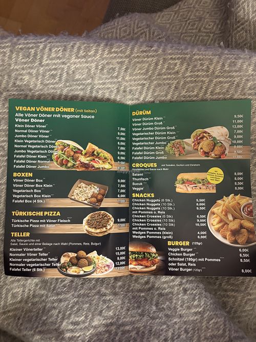 Menu  at Vegans Werk in Preetz