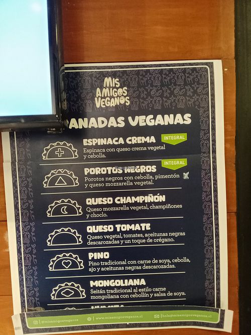 Empanadas menu at Punto Karün in Región Metropolitana