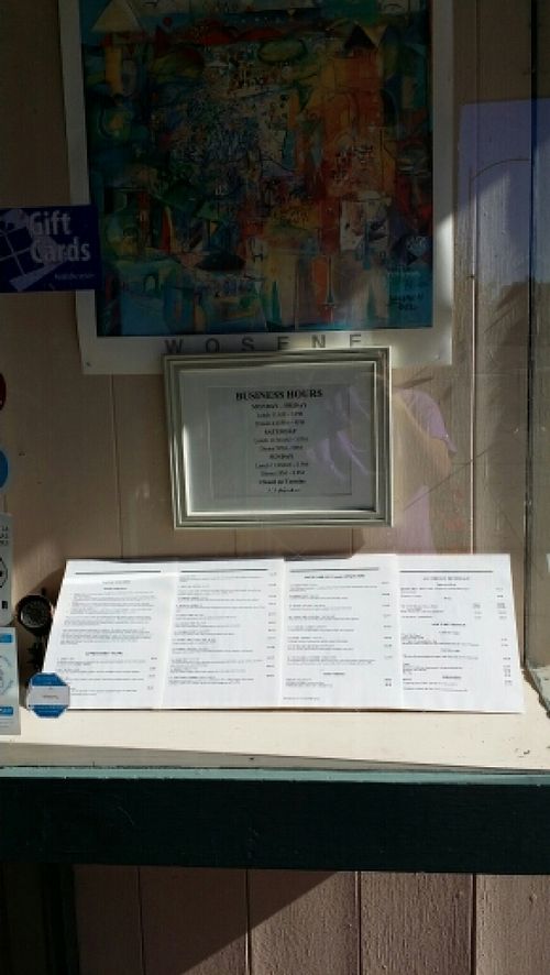 The Menu Wisely Displayed Outside at Abyssinia Restaurant in Santa Rosa