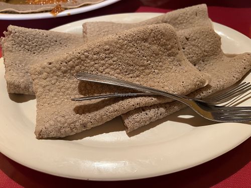 Bread type things. Not sure the name   at Abyssinia Restaurant in Santa Rosa