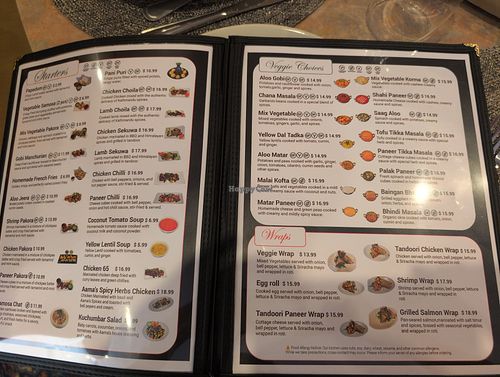 One menu page at Aama's Kitchen - Livermore in Livermore