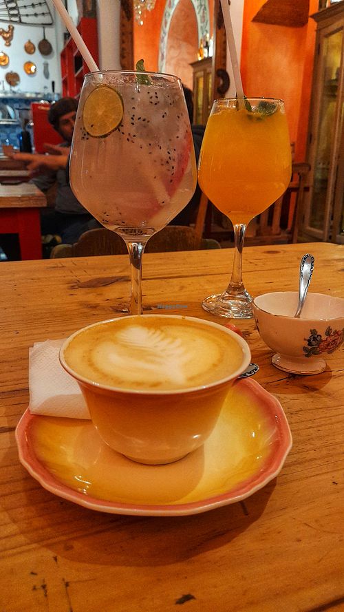 Drinks at La Tàvola Veg Pizza, wine, antiques Quito  in Quito