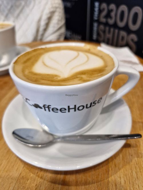 Oat latte at The Coffee Shop in England