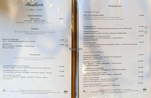 Menu at Strandgut at Strandgut in Bad Schandau