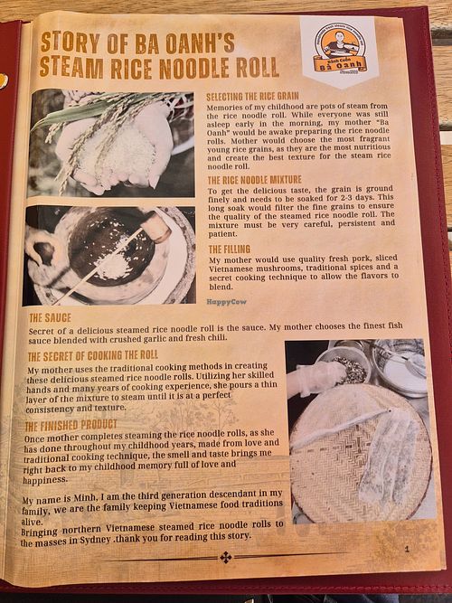 Origin story at Banh Cuon Ba Oanh Marrickville in Marrickville