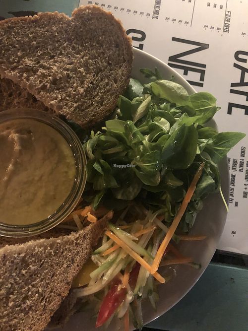 Hummus late night at Cafe Neustadt in Prague