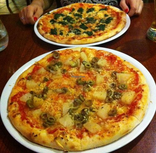 Vegan pizzas at Malbo. at Zdrava Pizza in Kosice