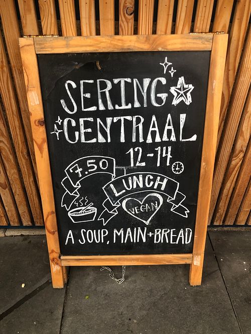 Their A-frame sign at Sering Centraal in Amsterdam