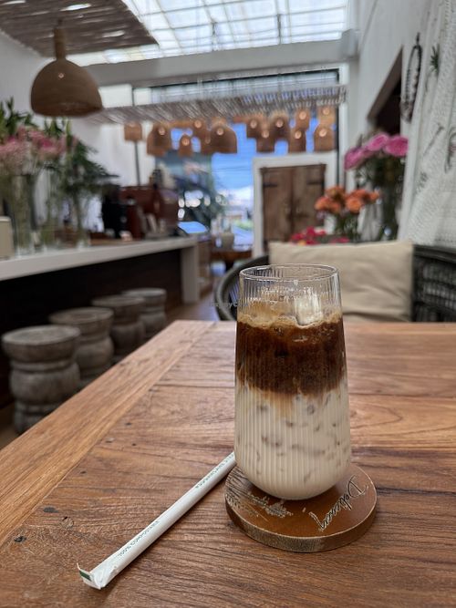 Iced latte with soy milkk  at Delicacy Khaolak in Phang Nga