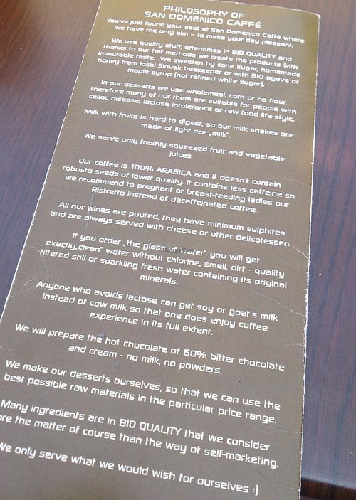 Ethos: organic & healthful at San Domenico Caffe in Kosice