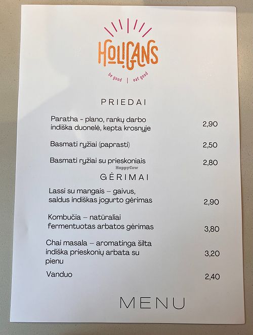 Menu (Oct 2025) at Holigans - PC Europa in Vilniaus Apskritis