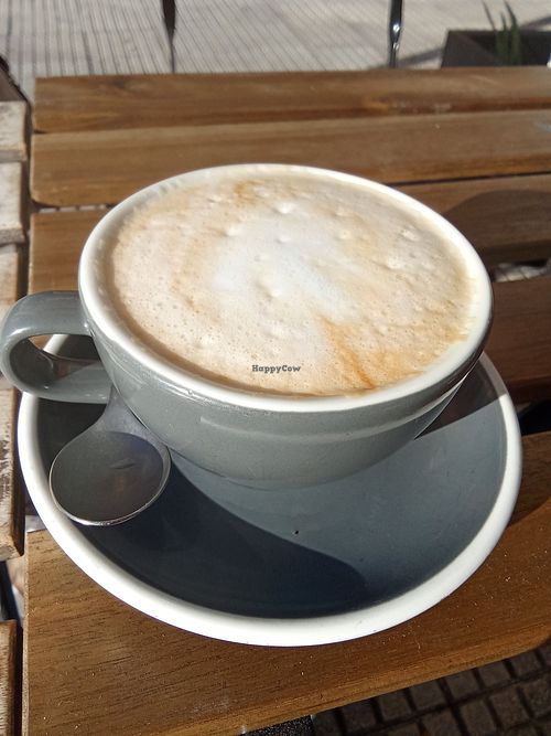 Café con leche de soja at Amasa in Comunidad De Madrid