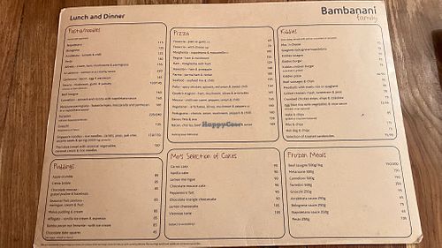 Menu (Oct 2025) at Bambanani Melville in Gauteng