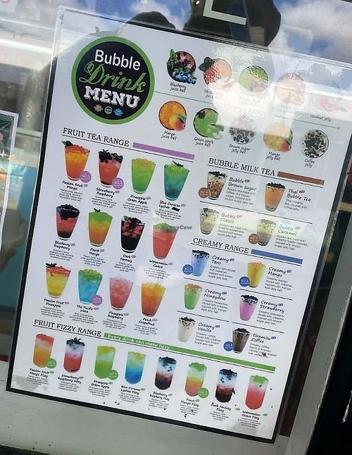 bubble drinks menu at Sushimi Cafe Kapiti in Wellington Region