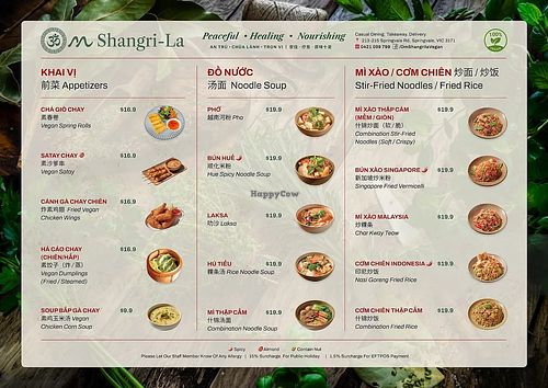 Menu 2  at Om Shangri-la in Springvale