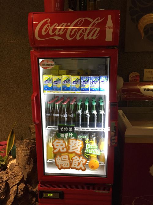 Sodas and juices - part of all you can eat. Soda in bottles are very cool and old school! They also have unsweetened ice teas and hot beverages. at Shan Hai Zhuan in Taipei