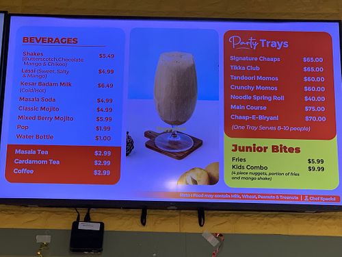 Menu2  at Punjabi Chaap - Downtown Toronto in Toronto