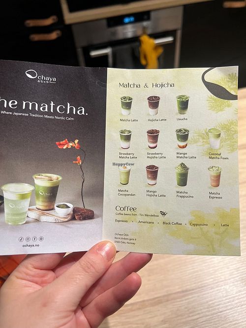 Their menu   at Ochaya - The Matcha in Oslo
