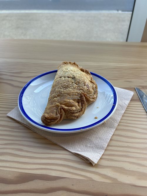 Vegan pastie with spinach, leek & potato  at E5 Bakehouse in London