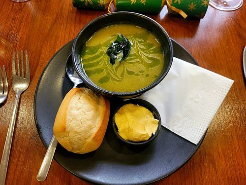 Parsnip and Coconut Soup. at Bwyty Restaurant 1884 in New York
