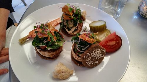 mushroom sliders at RASA Kitchen + Juice Bar in Santa Fe