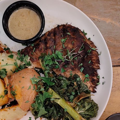 Lion's mane steak. December 2025 at Plantuguese in England