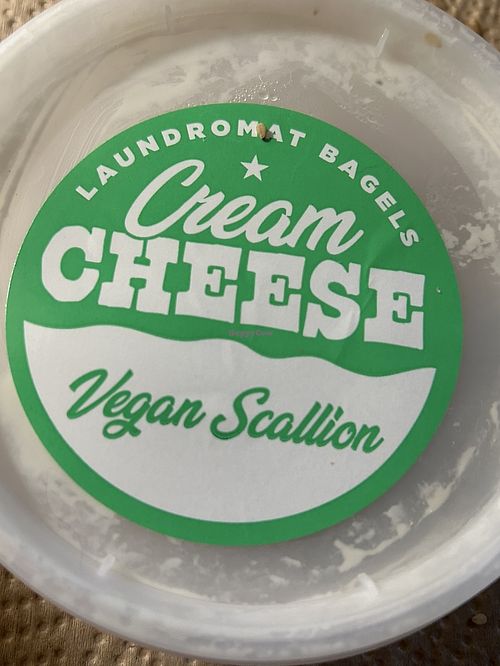 Delicious scallion vegan cream cheese   at The Laundromat SF in San Francisco