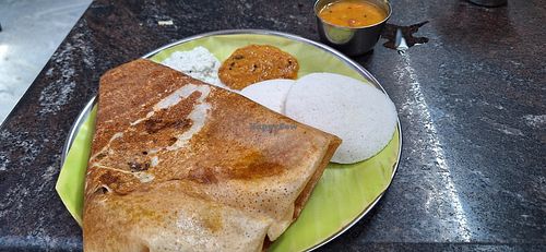 Masala Dosa with two idili at Gowri Krishna - Veg Restaurant in Tamil Nadu
