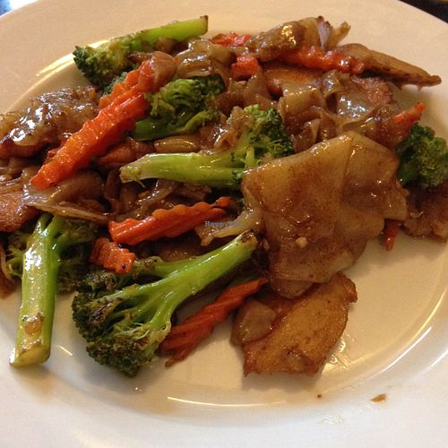 pad see ew with soy chicken at Forest Thai in Staten Island