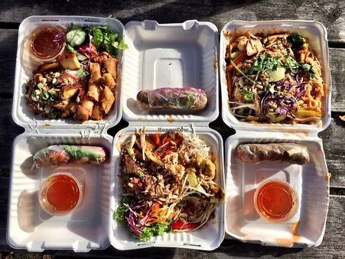 Pad thai, salad rolls, satè and vermicelli  at Tamarind Vietnamese Grill and Noodle House in Calgary