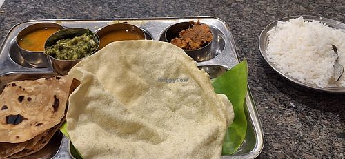Vegan unlimited thali at Harish Veg Restaurant & Bakery in Tamil Nadu