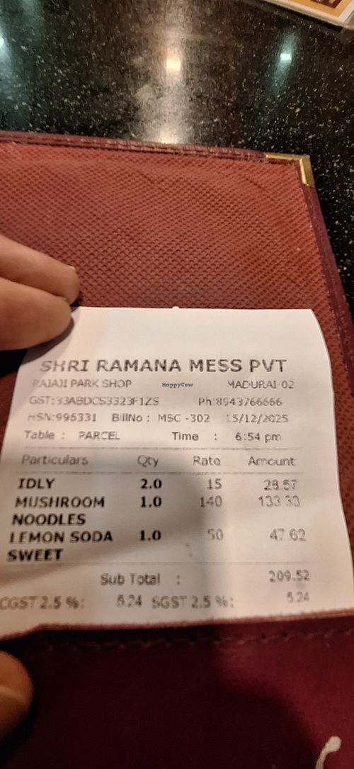  at Ramana Mess in Tamil Nadu