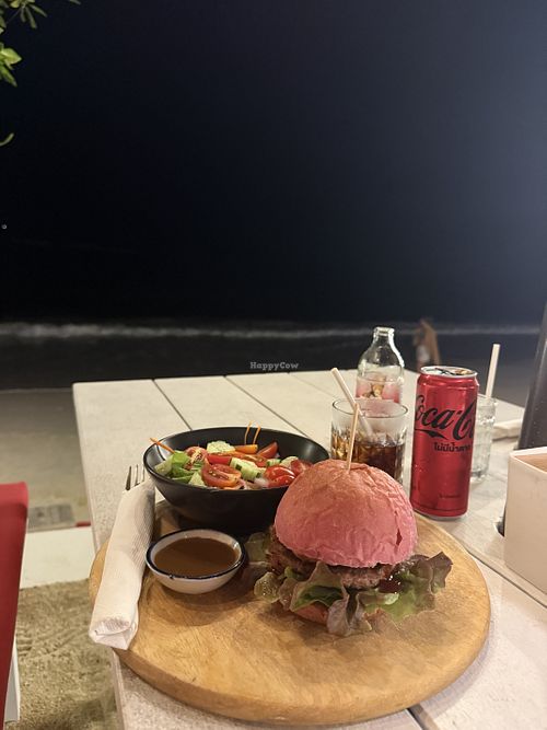 Beyond meat burger  at Amara Restaurant & Bar in Chang Wat Surat Thani