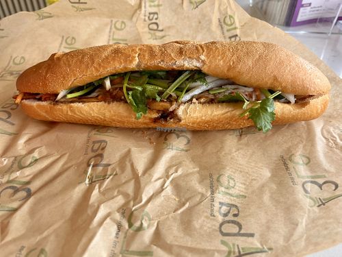 All the good stuff is hidden inside (oyster mushroom version )  at Ba Le Sandwiches in Rockville